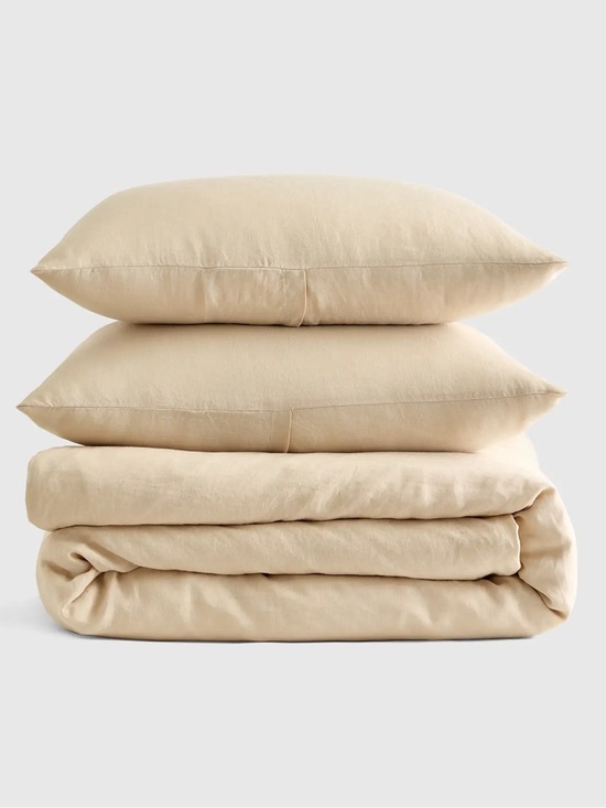 Quince Other - NWOT QUINCE European Linen Duvet Cover Set -  Oat - King/Cal King